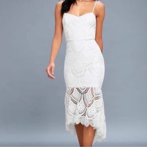 NWOT Lulu’s Pure Passion White Lace Dress